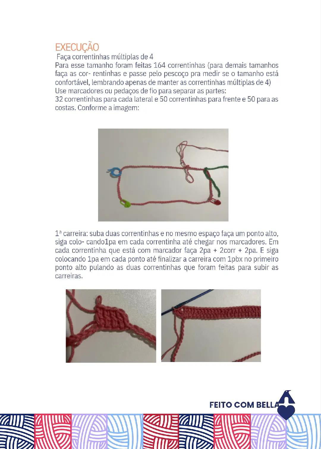 HƯỚNG DẪN MÓC BLUSA TOP DOWN BELLA PONGOUIN