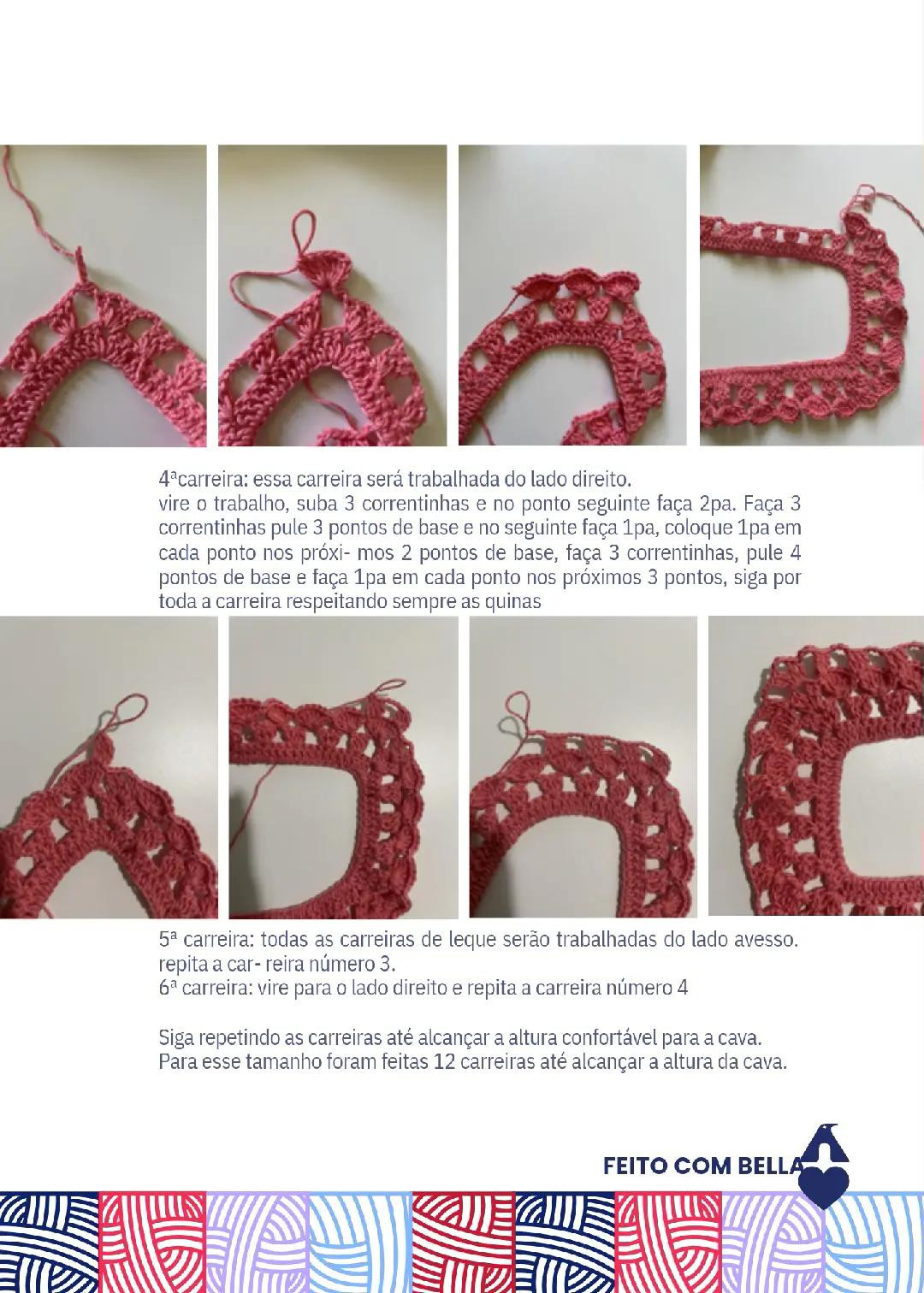 HƯỚNG DẪN MÓC BLUSA TOP DOWN BELLA PONGOUIN