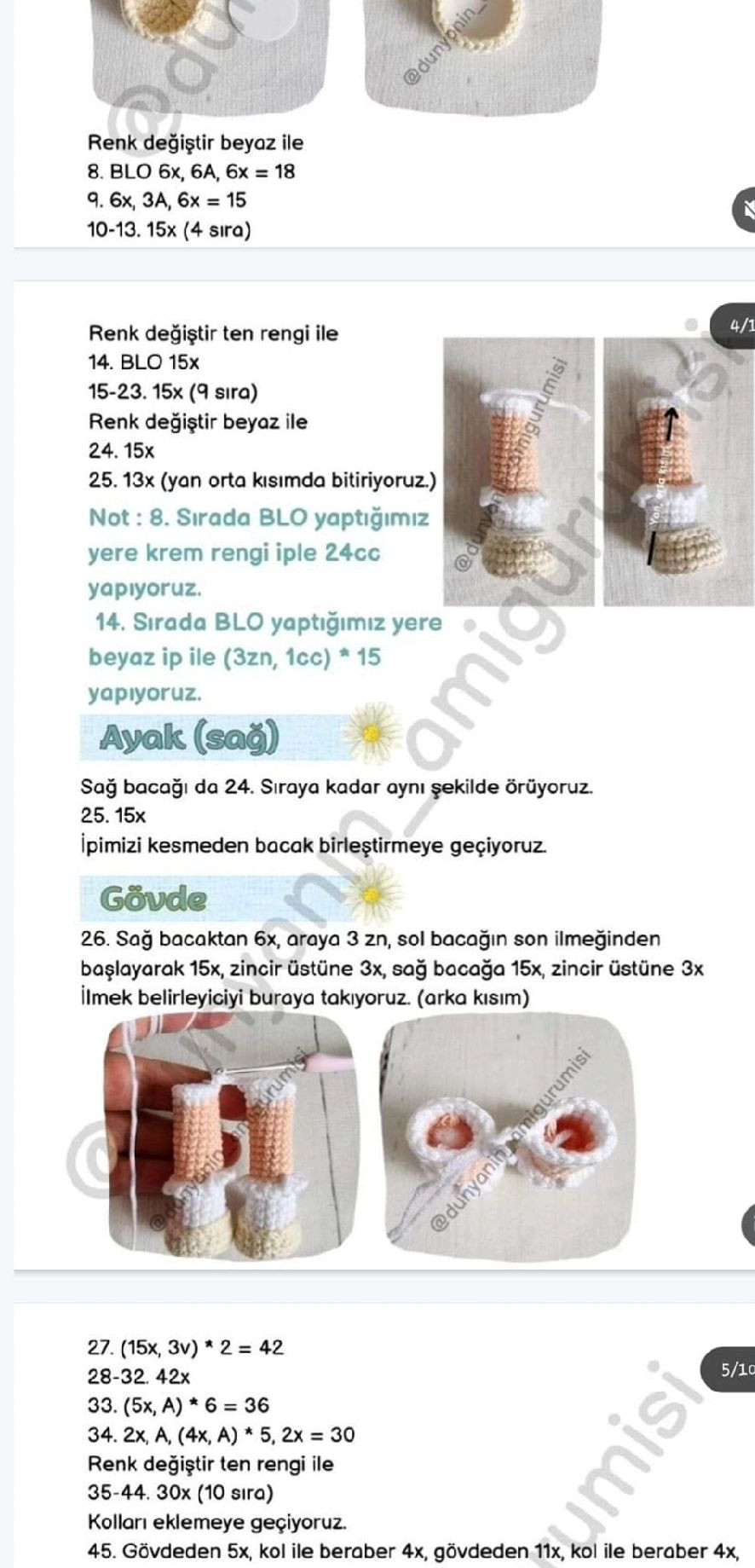 Hướng dẫn móc búp bê Amigurumi mặc váy xanh trắng cầm hoa