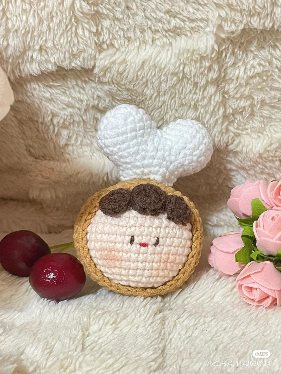 Hướng dẫn móc búp bê bánh tart dâu dễ thương, chart chi tiết từng phần