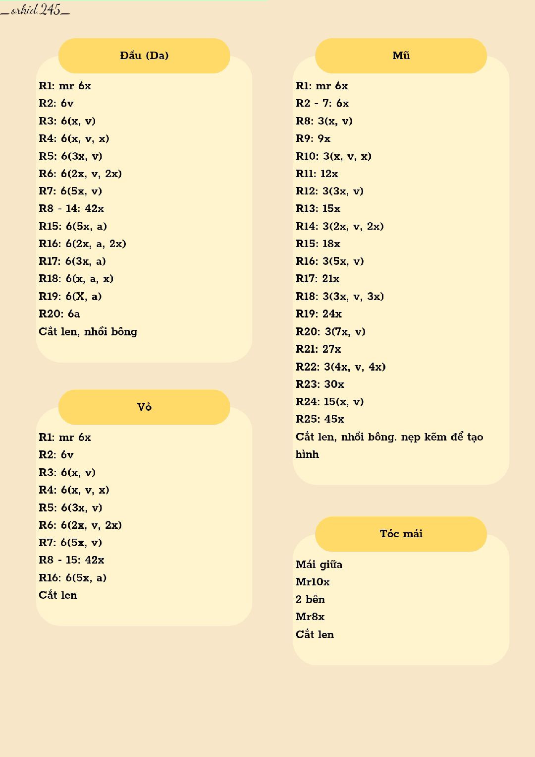 Hướng dẫn móc búp bê bí ngô phù thủy màu tím