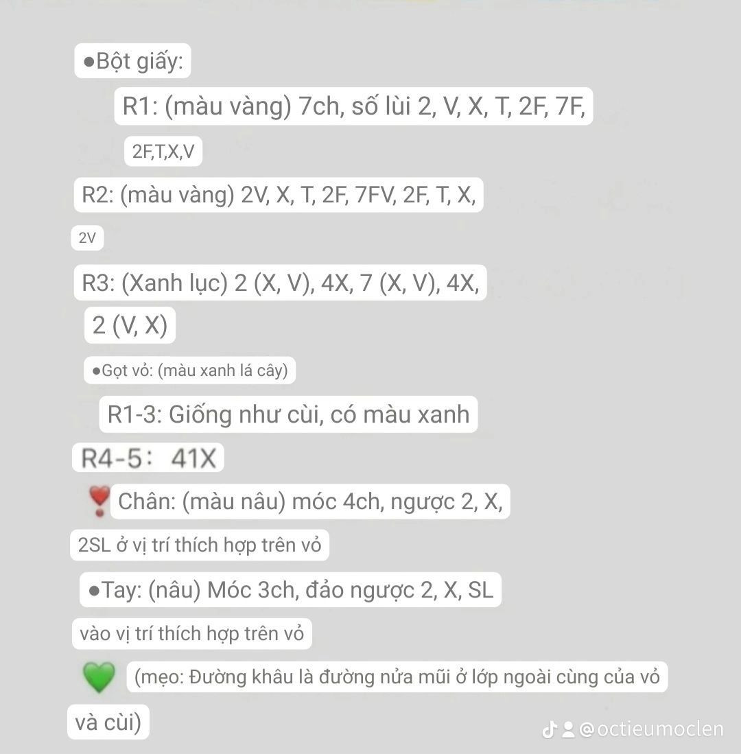 Hướng dẫn móc búp bê bơ cute màu xanh