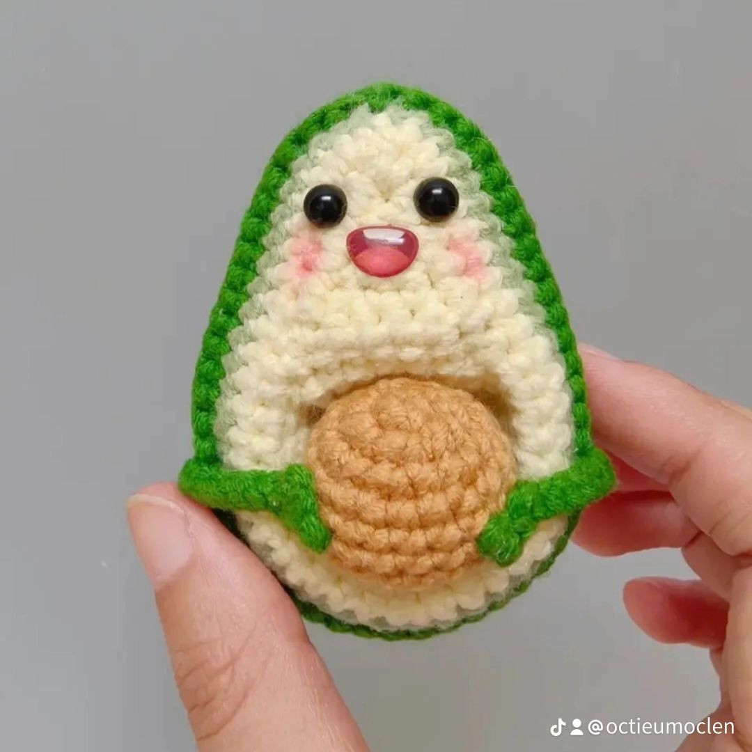 Hướng dẫn móc búp bê bơ cute màu xanh