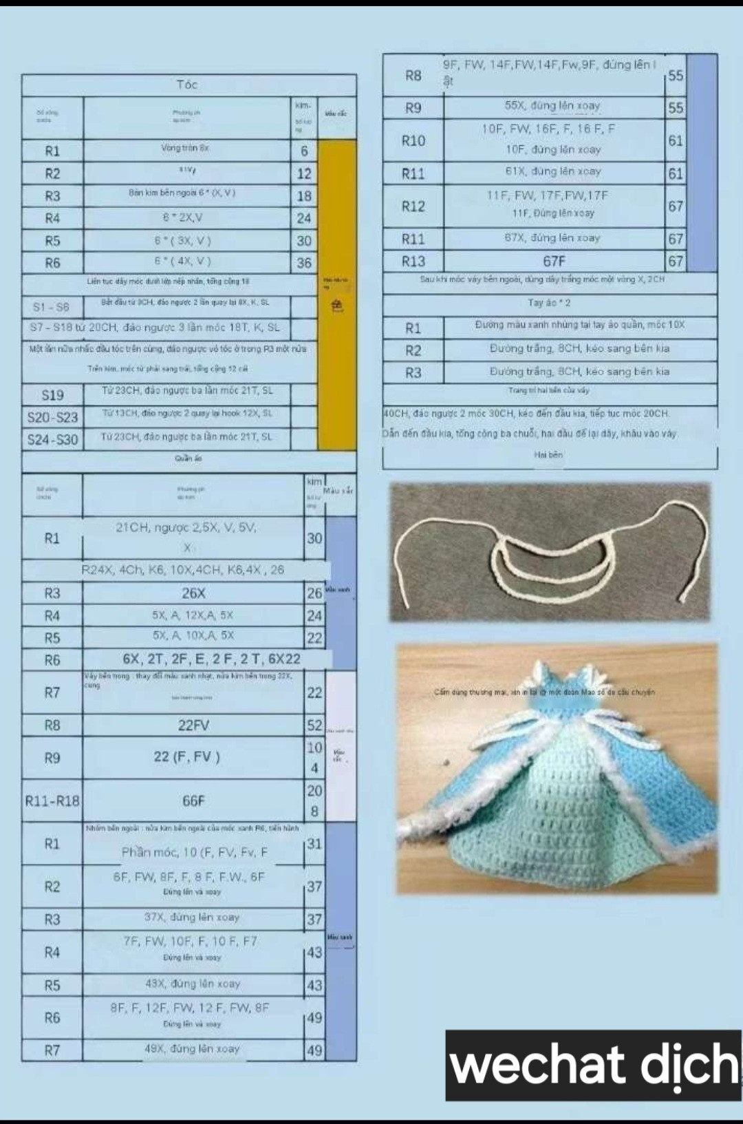 Hướng dẫn móc búp bê Cinderella chi tiết