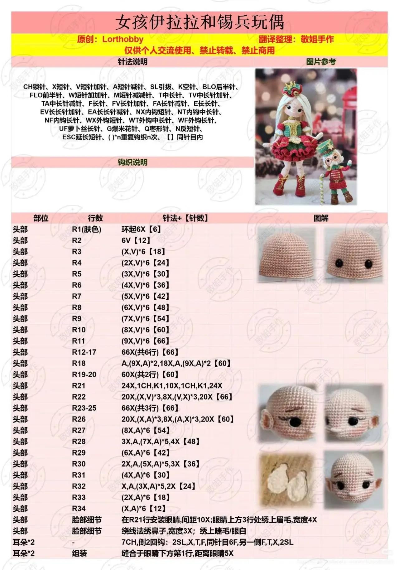 Hướng dẫn móc búp bê công chúa và lính chì màu đỏ xanh