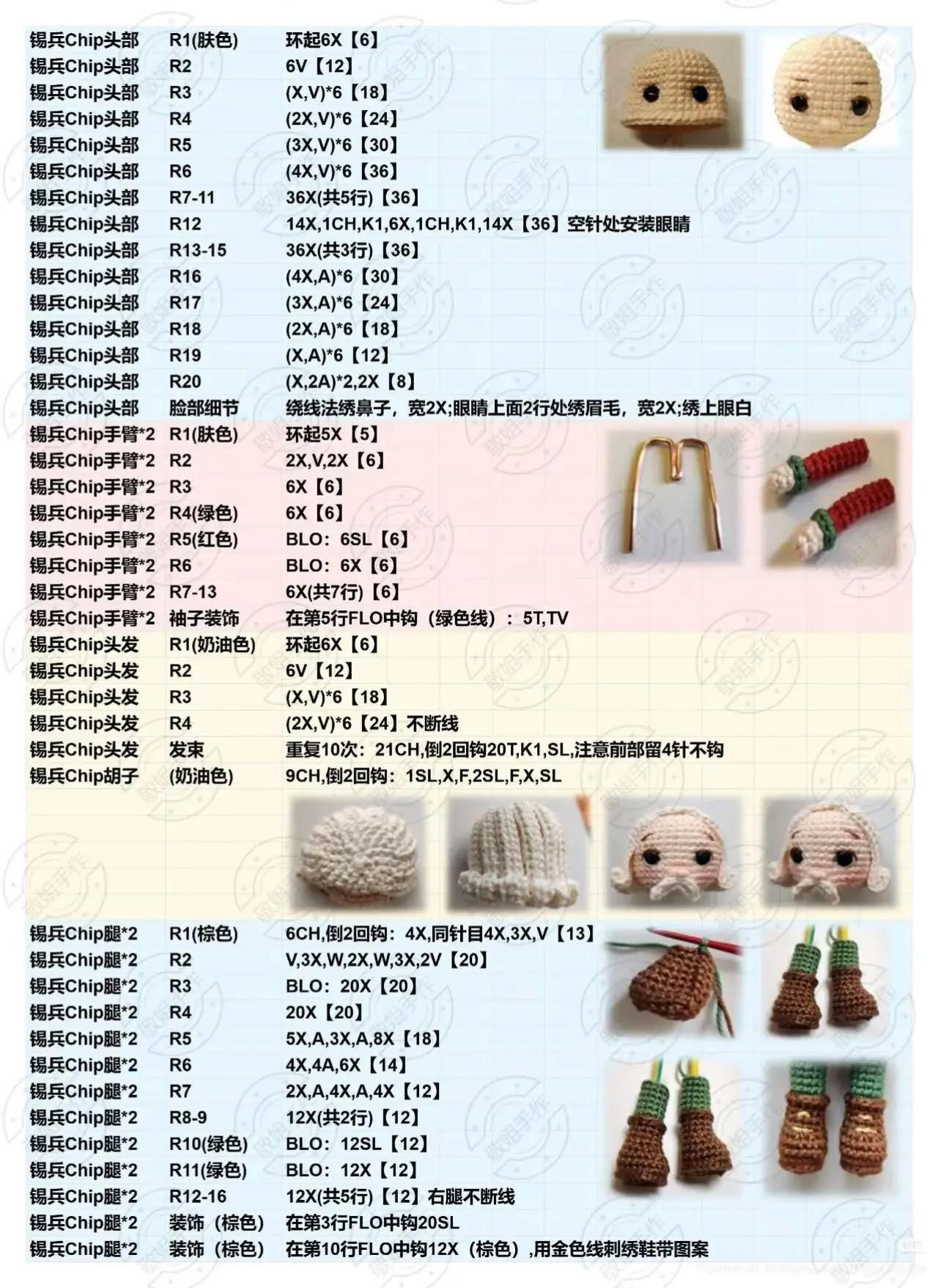 Hướng dẫn móc búp bê công chúa và lính chì màu đỏ xanh