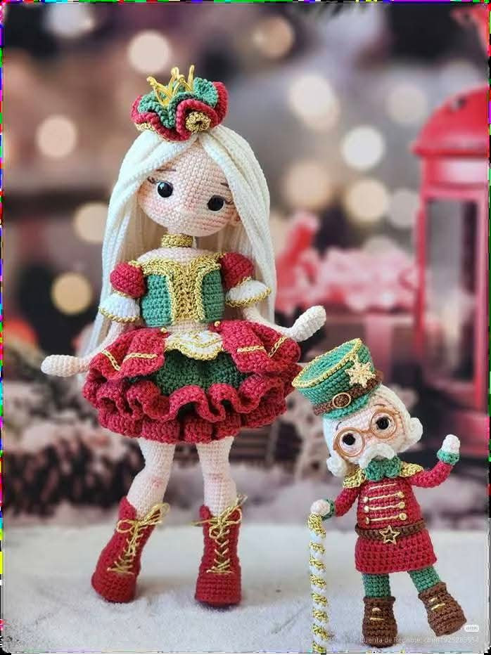 Hướng dẫn móc búp bê công chúa và lính chì màu đỏ xanh