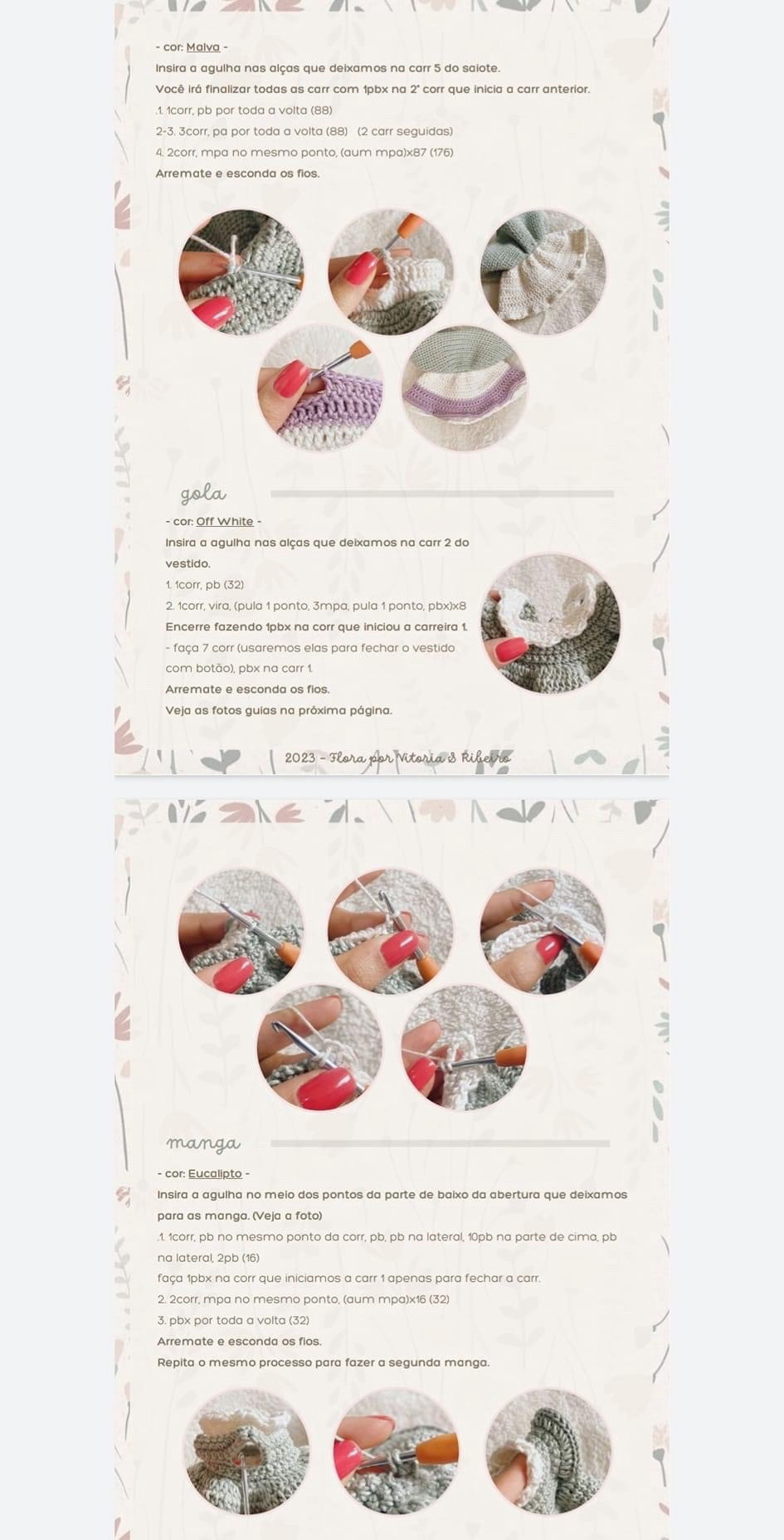 Hướng dẫn móc búp bê Flora mặc váy xanh