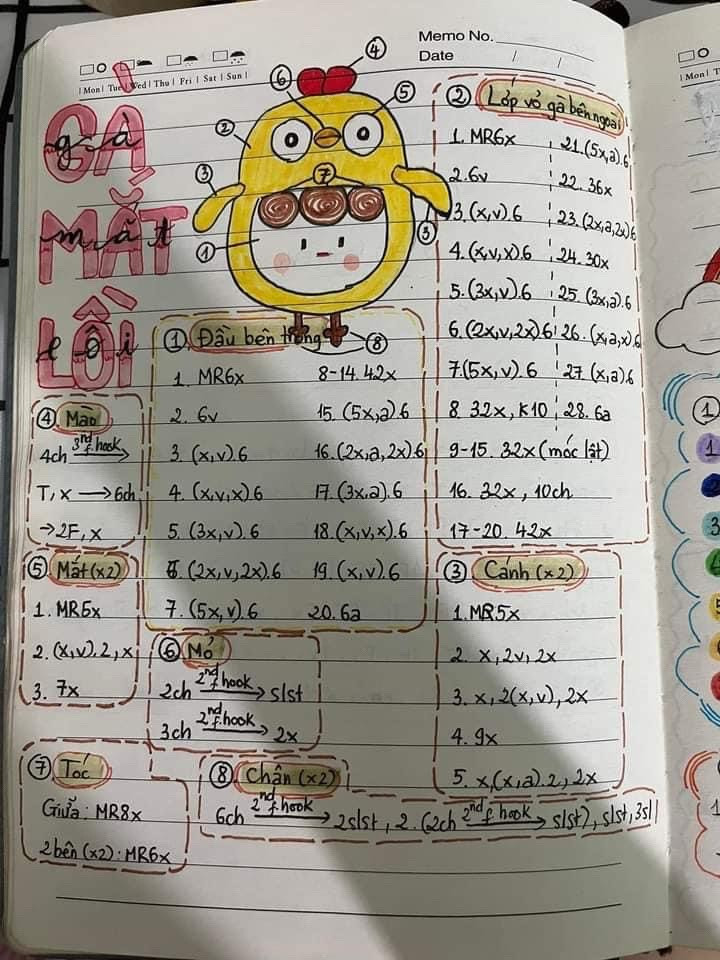 Hướng dẫn móc búp bê gà mắt lồi và bé chanh dễ thương