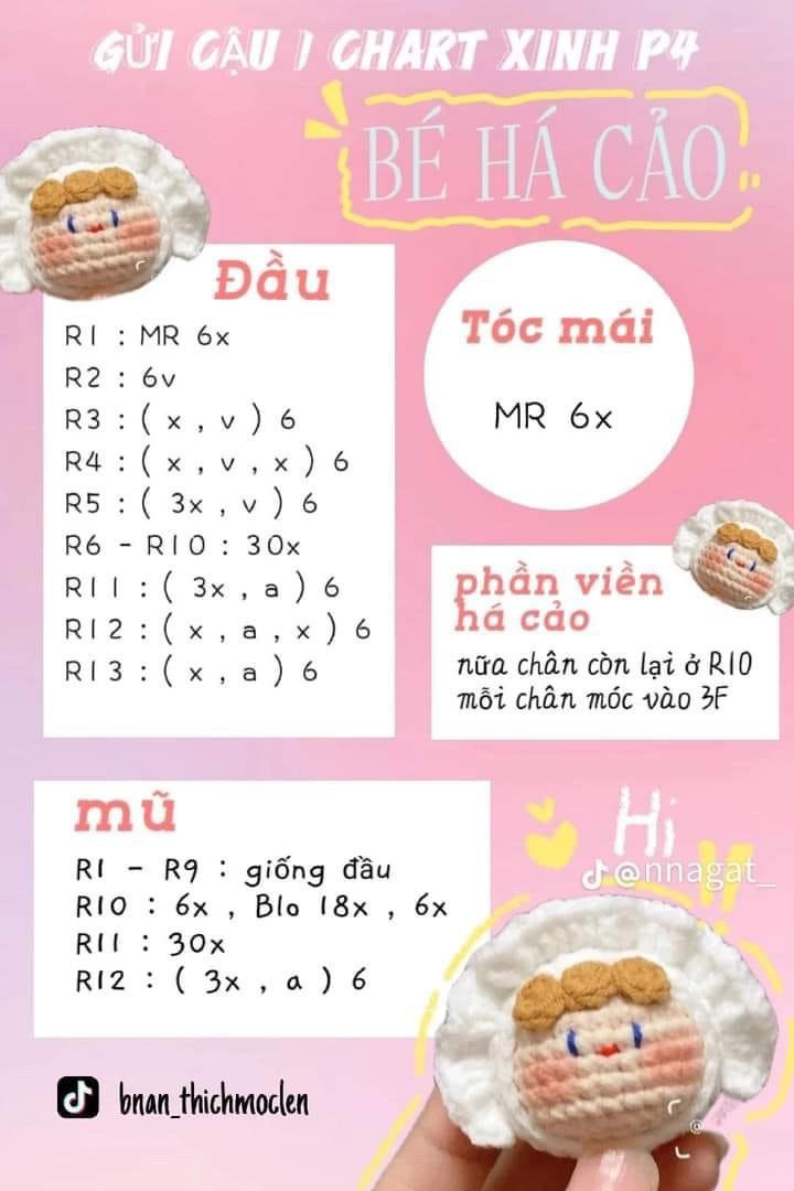 Hướng dẫn móc búp bê gà mắt lồi và bé chanh dễ thương