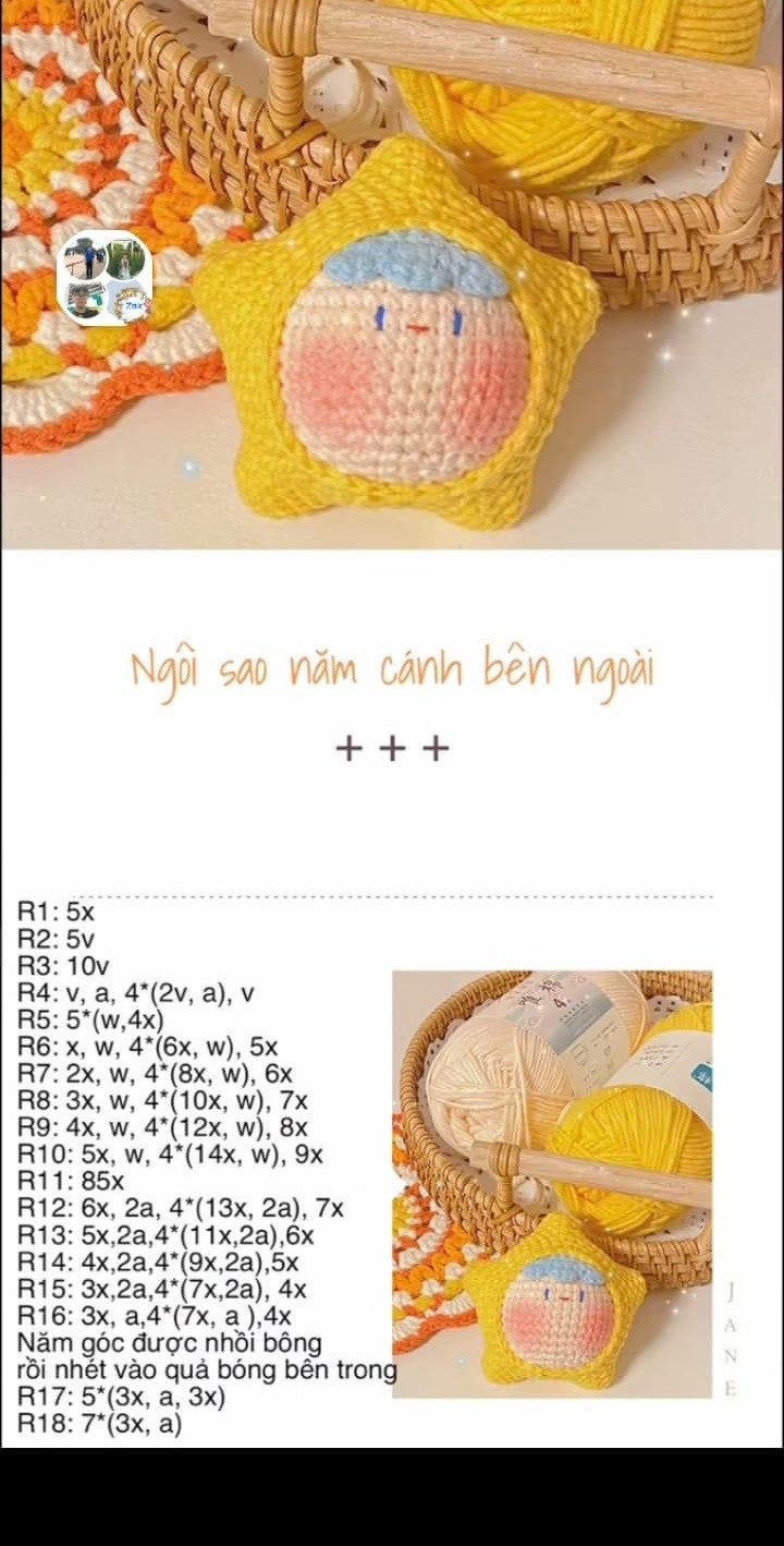 Hướng dẫn móc búp bê gà mắt lồi và bé chanh dễ thương