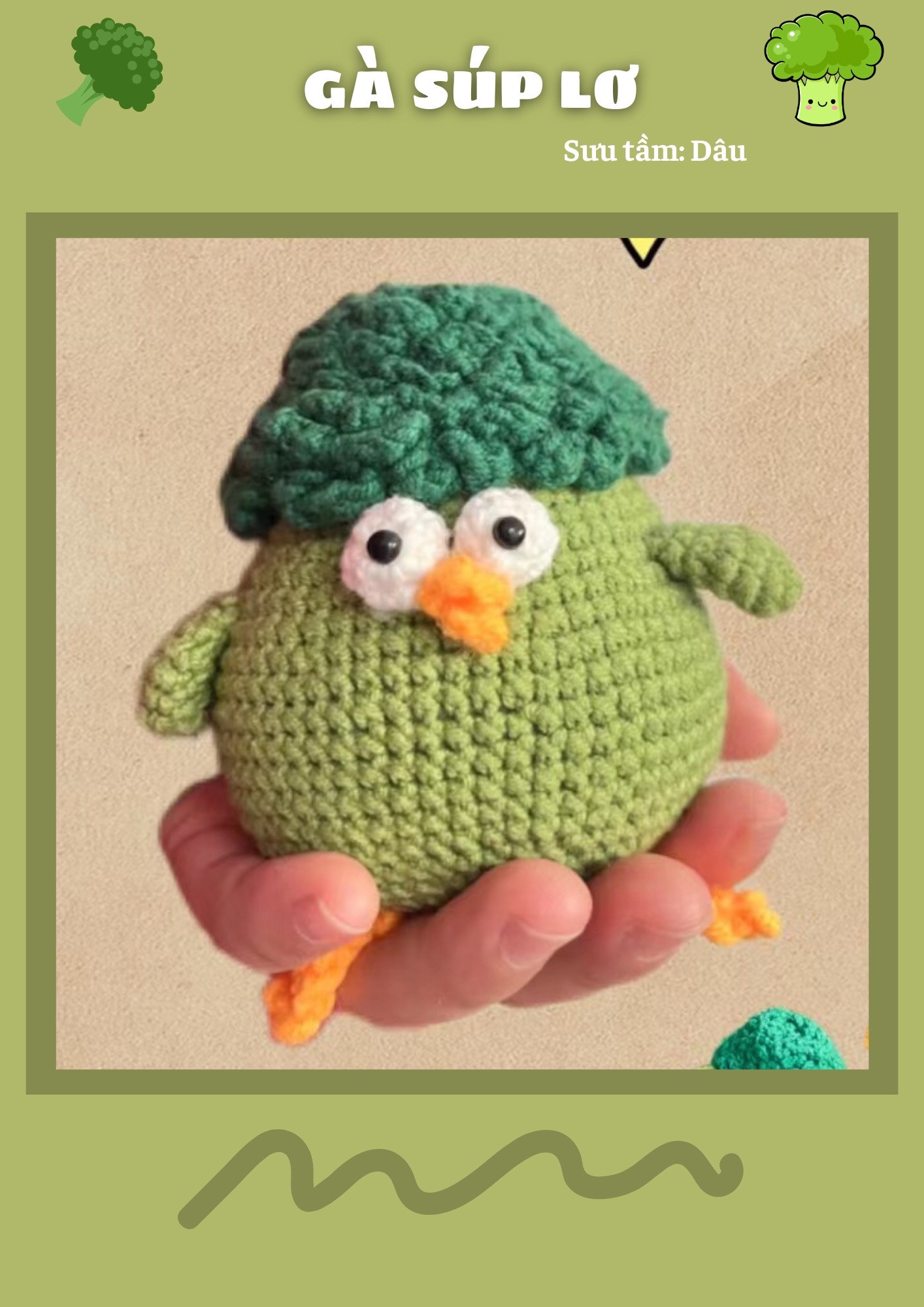 Hướng dẫn móc búp bê Gà Súp Lơ dễ thương