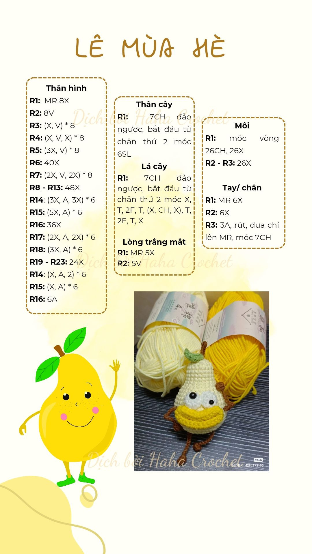 Hướng dẫn móc búp bê Lê Mùa Hè dễ thương