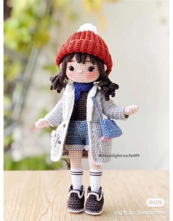 Hướng dẫn móc búp bê Lindi mặc áo khoác và mũ len