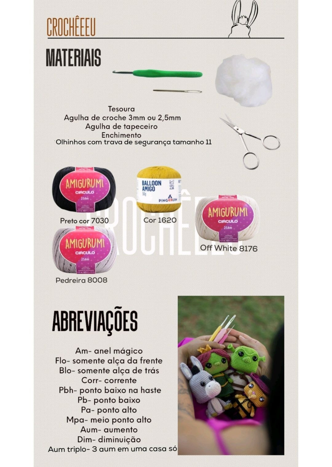 HƯỚNG DẪN MÓC BÚP BÊ LÙA BURRO - CHART AMIGURUMI