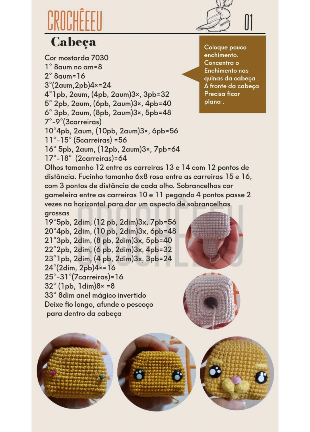 HƯỚNG DẪN MÓC BÚP BÊ LÙA BURRO - CHART AMIGURUMI