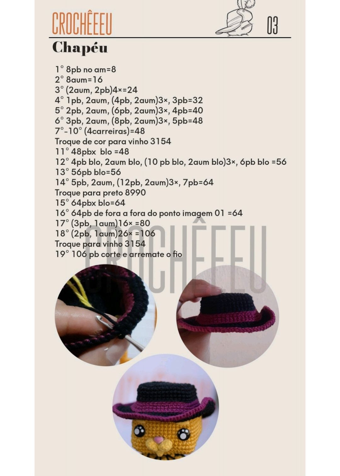 HƯỚNG DẪN MÓC BÚP BÊ LÙA BURRO - CHART AMIGURUMI