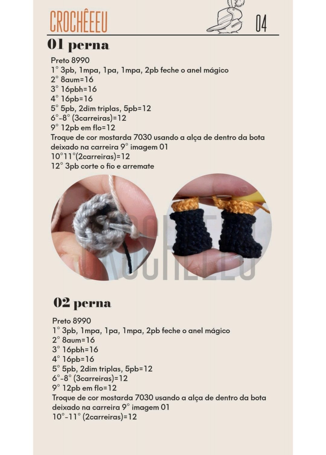 HƯỚNG DẪN MÓC BÚP BÊ LÙA BURRO - CHART AMIGURUMI
