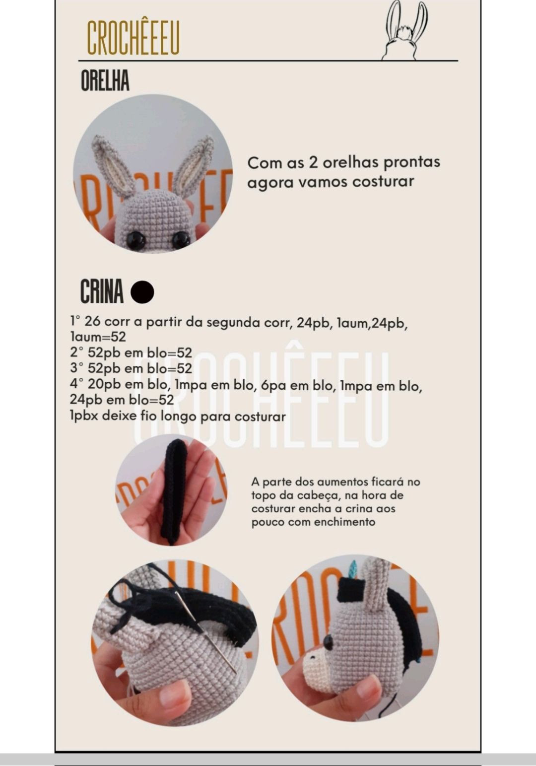 HƯỚNG DẪN MÓC BÚP BÊ LÙA BURRO - CHART AMIGURUMI