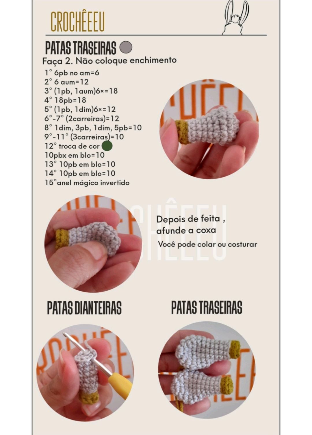 HƯỚNG DẪN MÓC BÚP BÊ LÙA BURRO - CHART AMIGURUMI