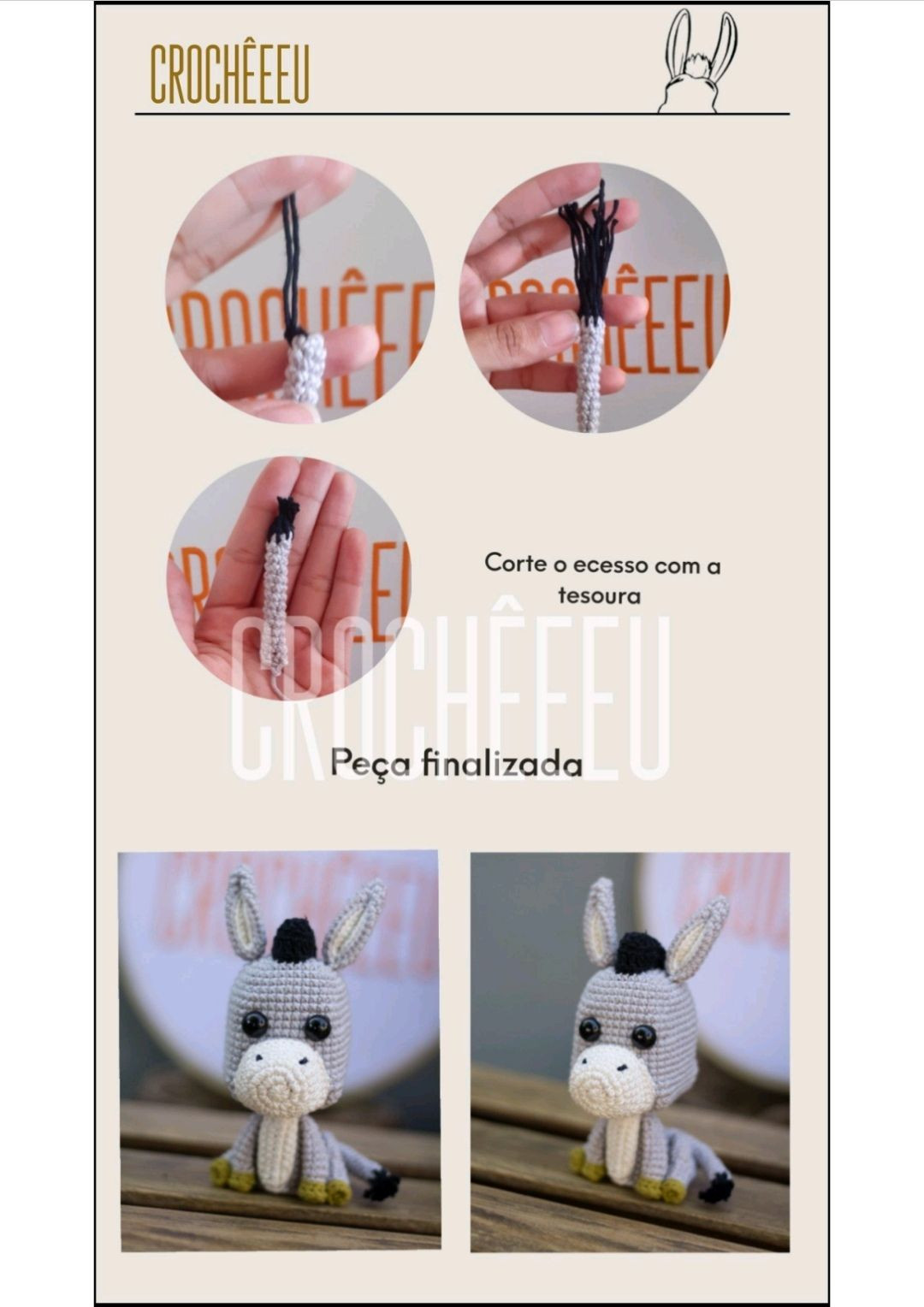 HƯỚNG DẪN MÓC BÚP BÊ LÙA BURRO - CHART AMIGURUMI