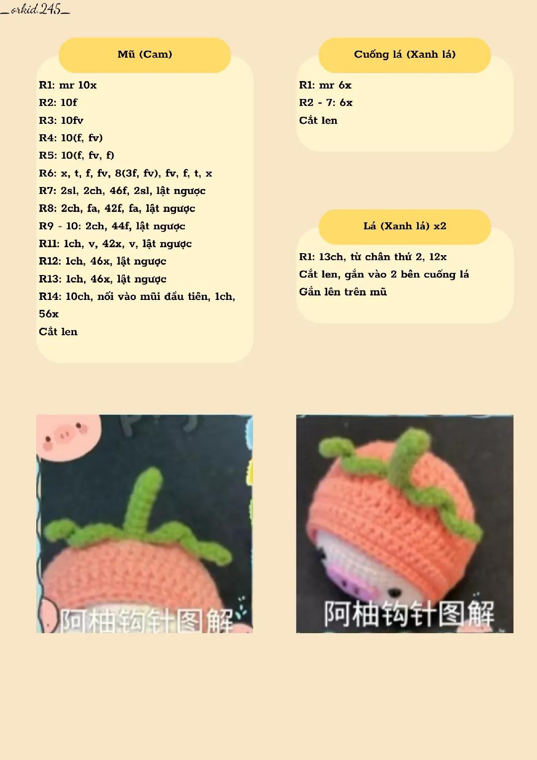 Hướng dẫn móc búp bê lùn bí ngô Halloween dễ thương