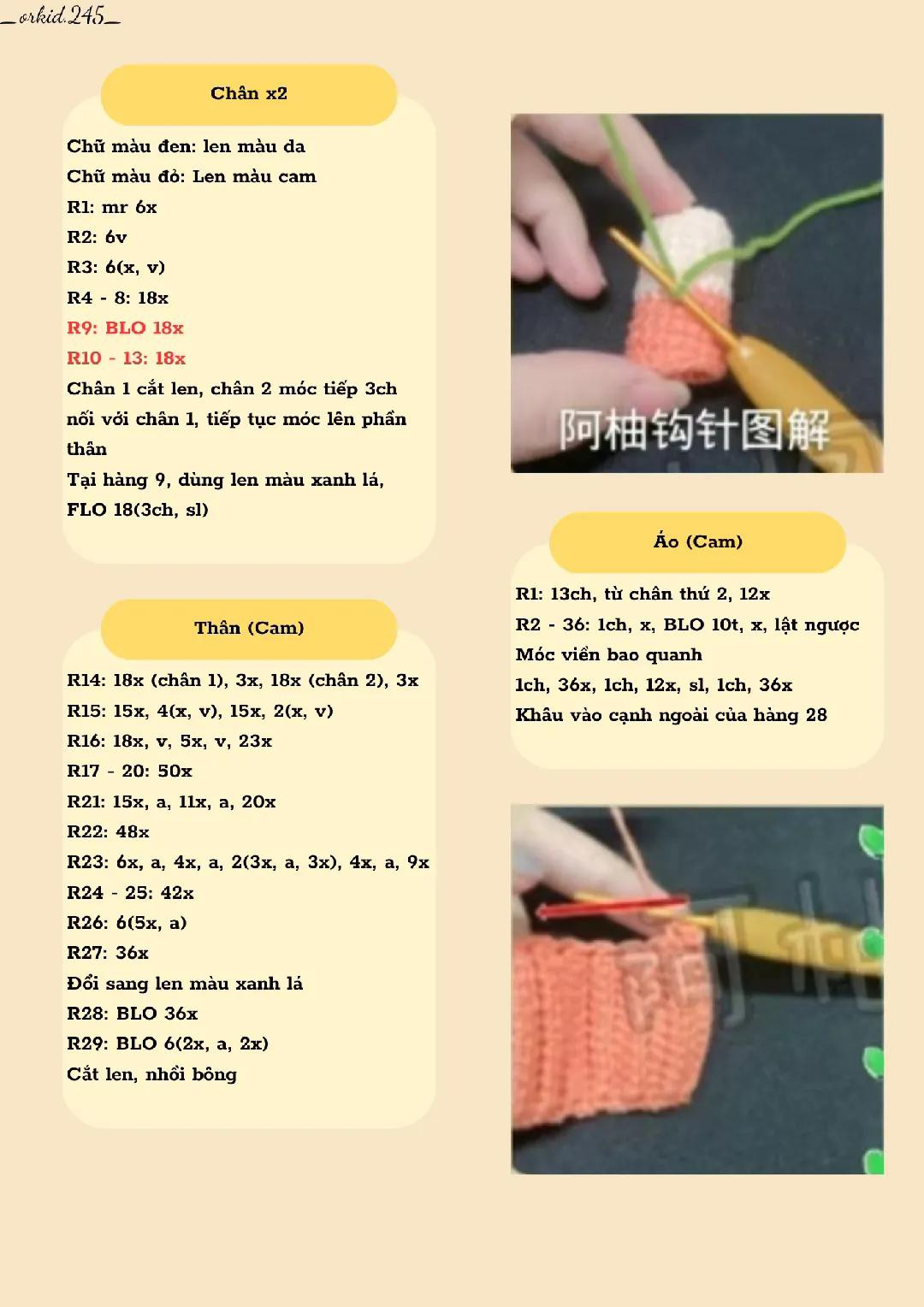 Hướng dẫn móc búp bê lùn bí ngô Halloween dễ thương