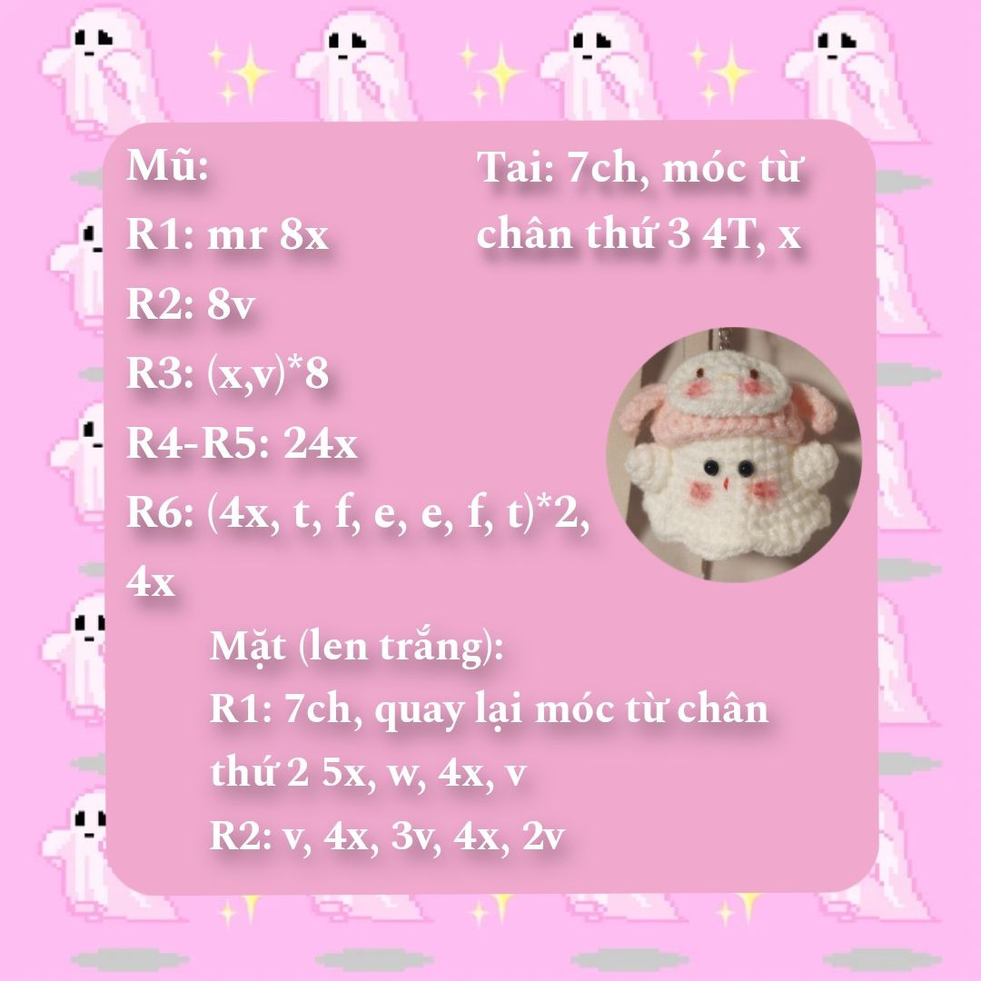 Hướng dẫn móc búp bê ma Halloween dễ thương