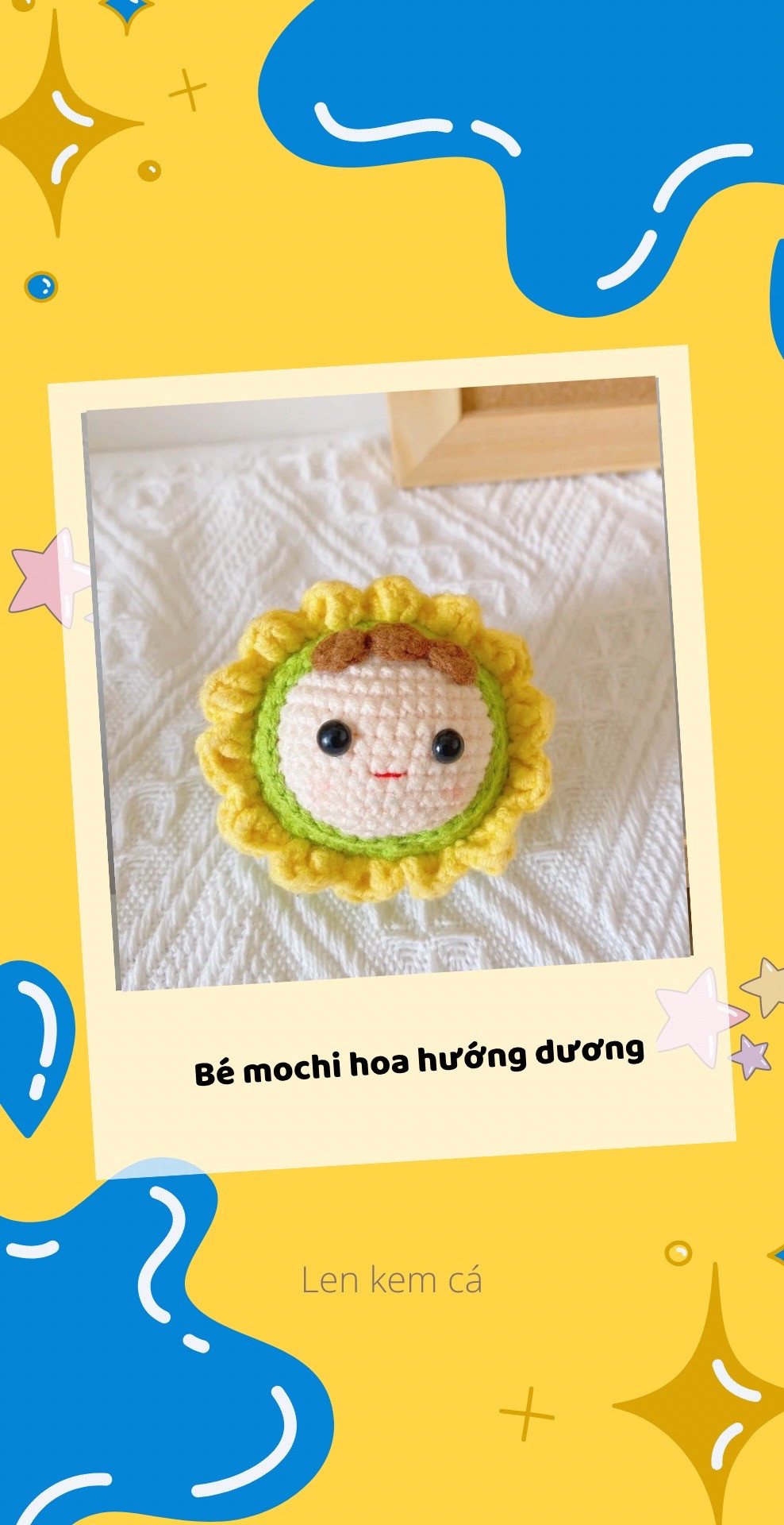 Hướng dẫn móc búp bê mochi hoa hướng dương dễ thương