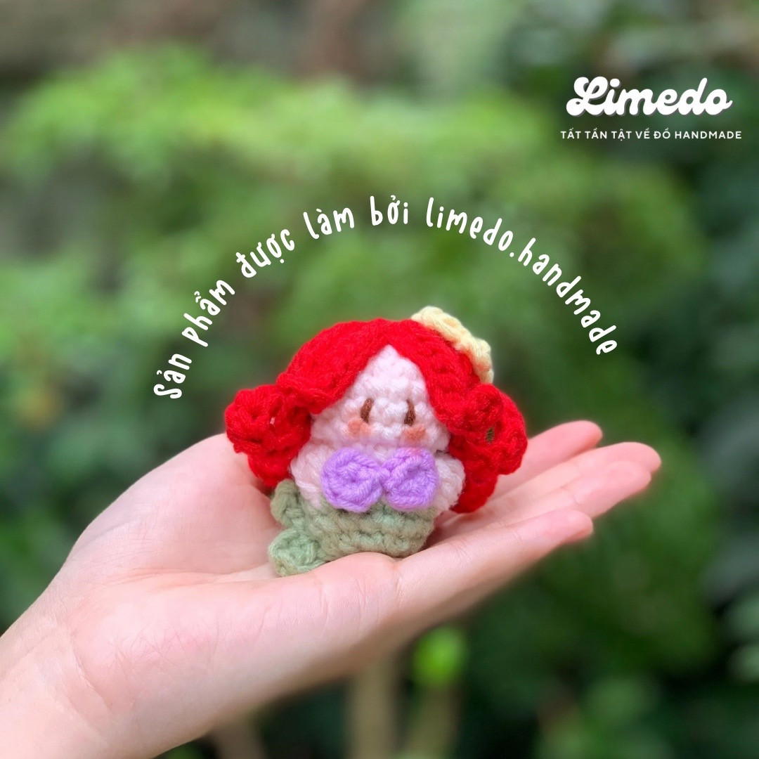 Hướng dẫn móc búp bê Nàng tiên cá Ariel tóc đỏ