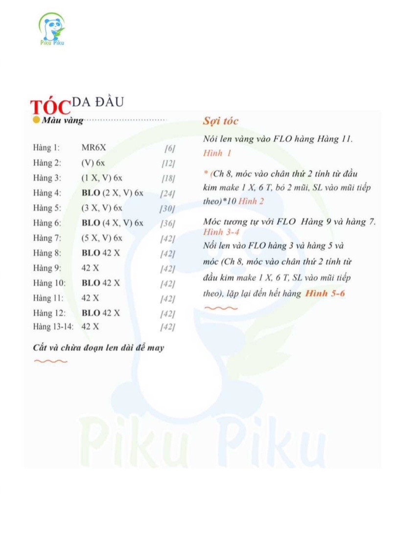 Hướng dẫn móc búp bê Naruto Uchiha tóc vàng, mắt đen, áo cam đen