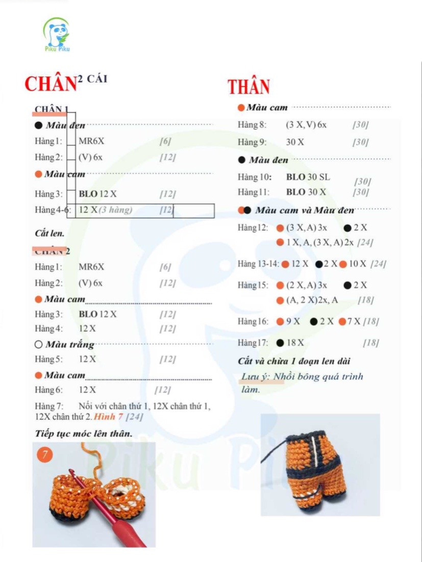 Hướng dẫn móc búp bê Naruto Uchiha tóc vàng, mắt đen, áo cam đen