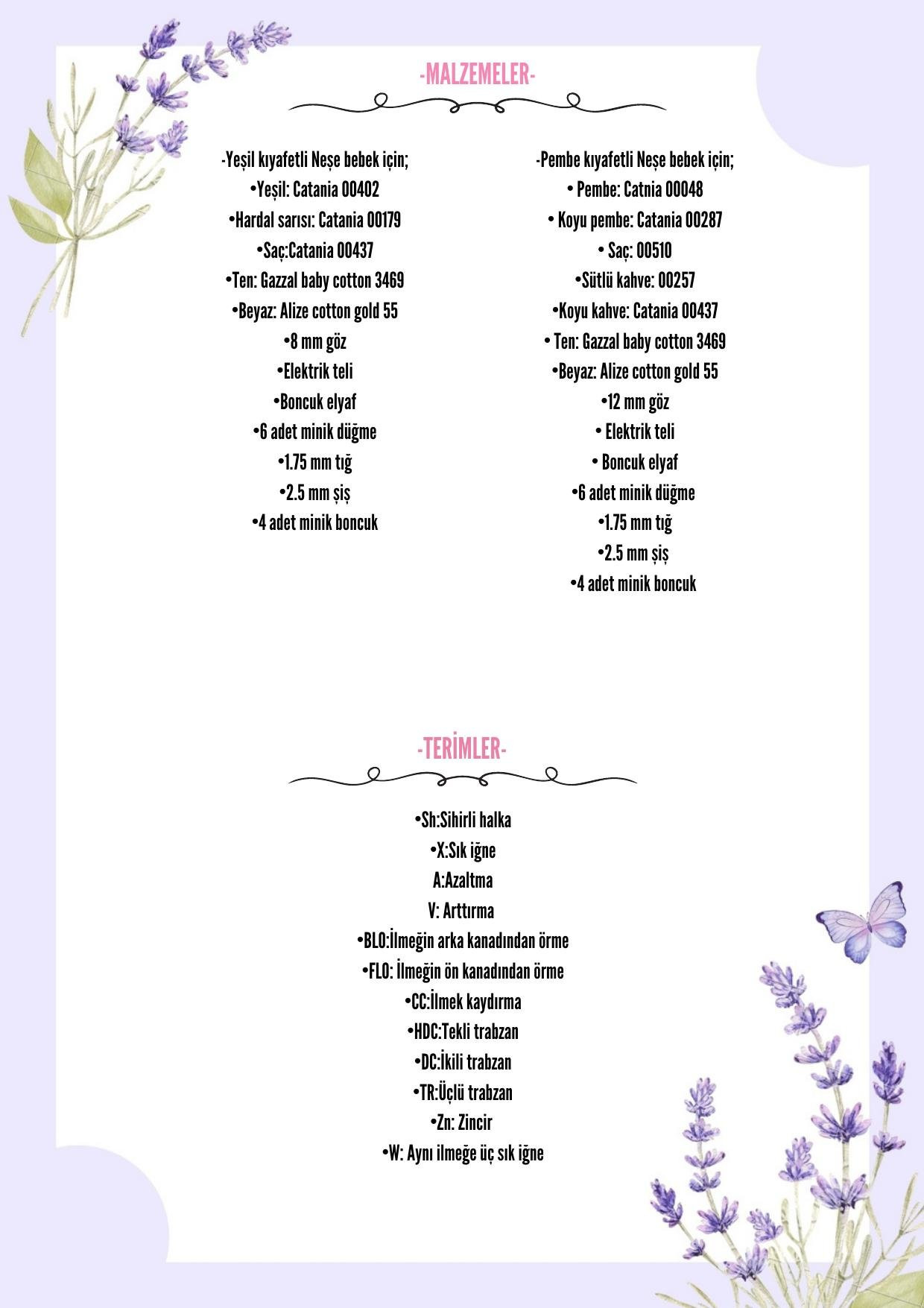 HƯỚNG DẪN MÓC BÚP BÊ NEŞE BEBEK (MÀU XANH VÀ HỒNG)