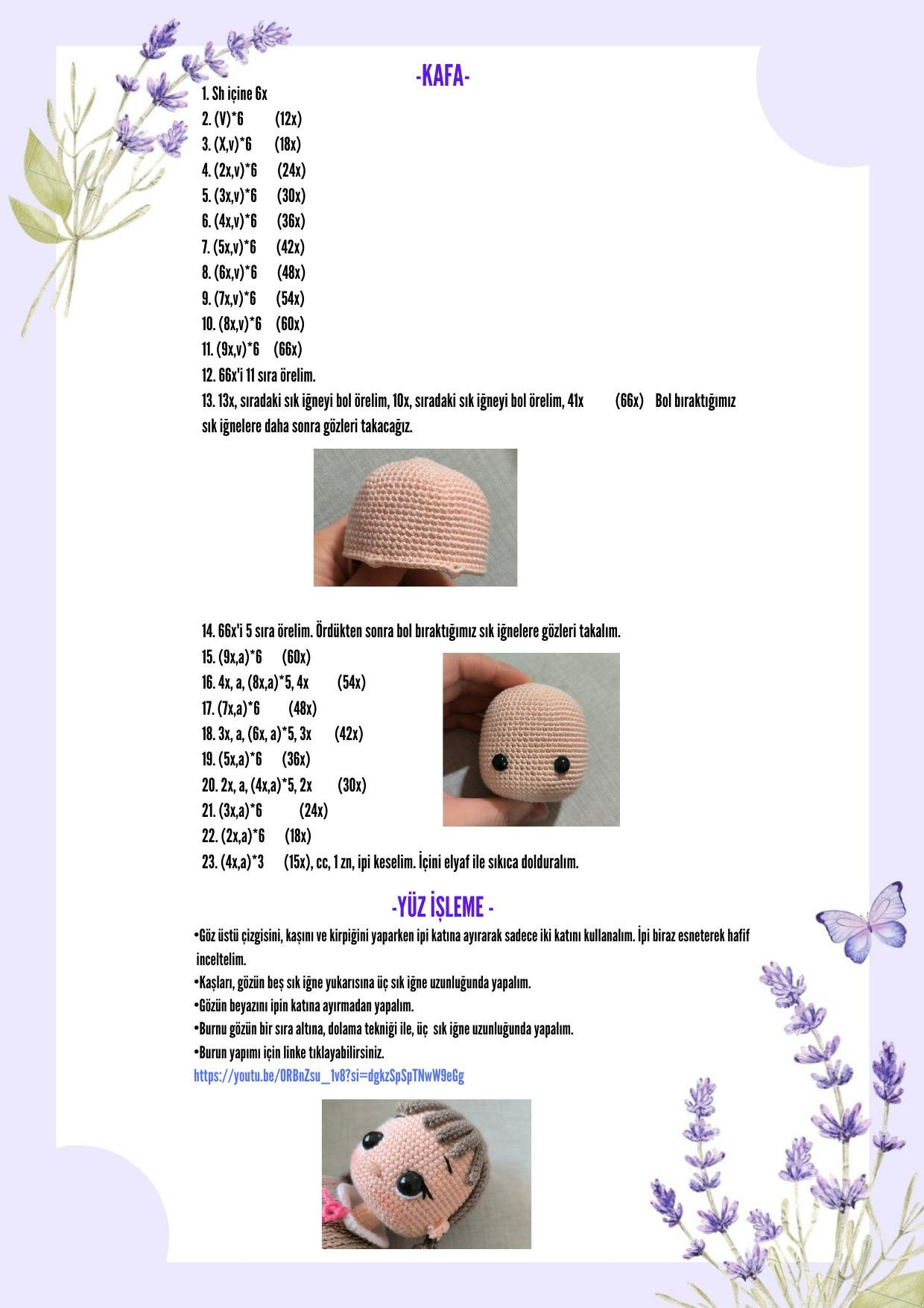 HƯỚNG DẪN MÓC BÚP BÊ NEŞE BEBEK (MÀU XANH VÀ HỒNG)