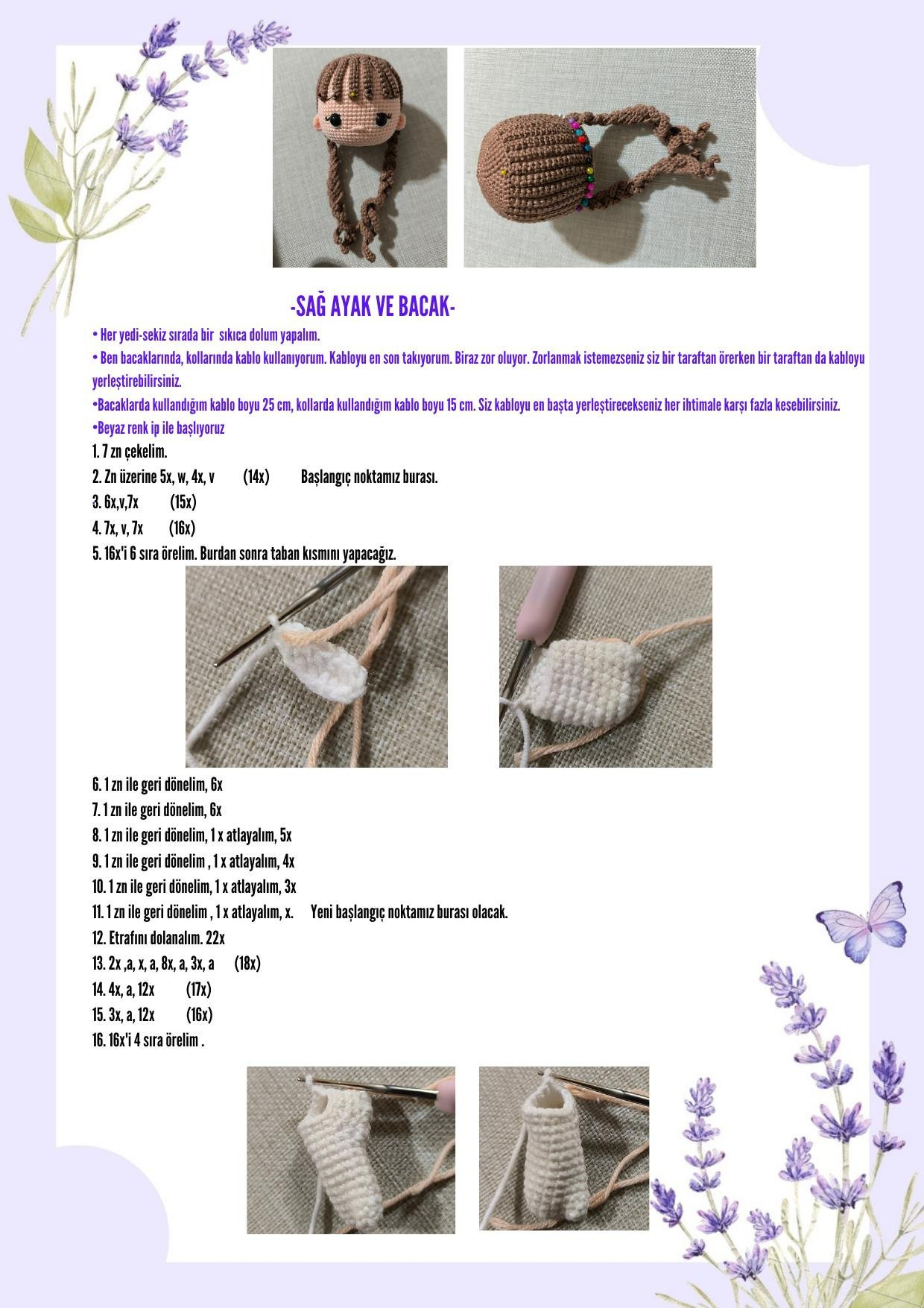 HƯỚNG DẪN MÓC BÚP BÊ NEŞE BEBEK (MÀU XANH VÀ HỒNG)