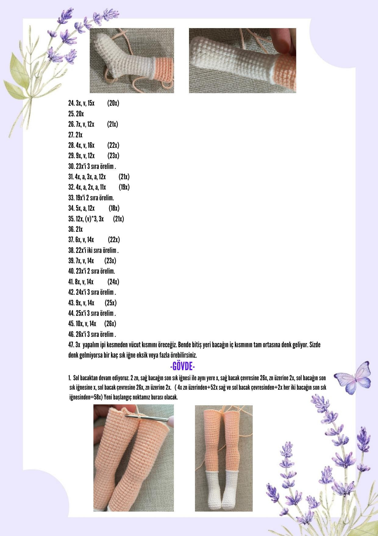 HƯỚNG DẪN MÓC BÚP BÊ NEŞE BEBEK (MÀU XANH VÀ HỒNG)