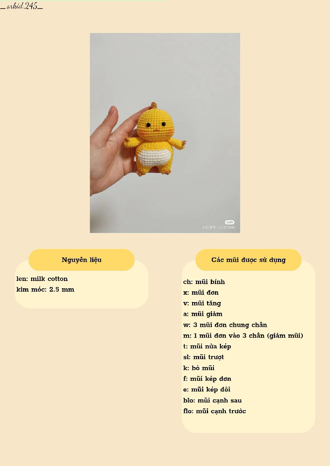 Hướng dẫn móc búp bê Pikachu màu vàng bằng len cotton