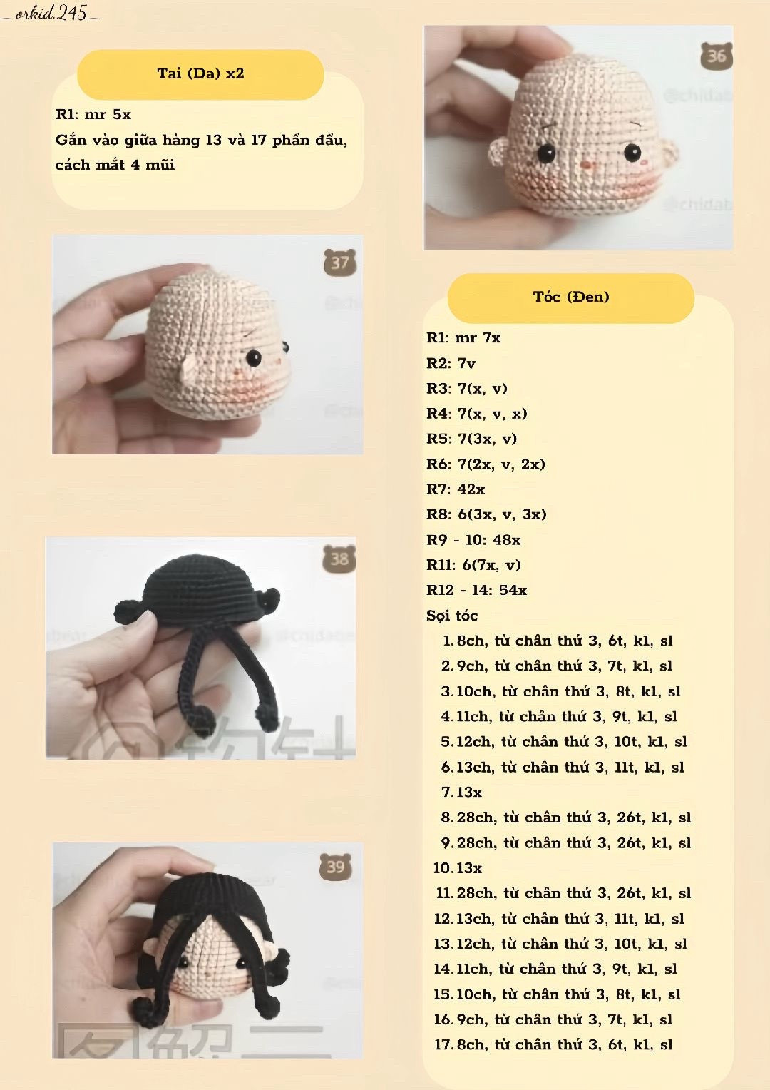 Hướng dẫn móc búp bê Snow White dễ thương bằng len milk cotton