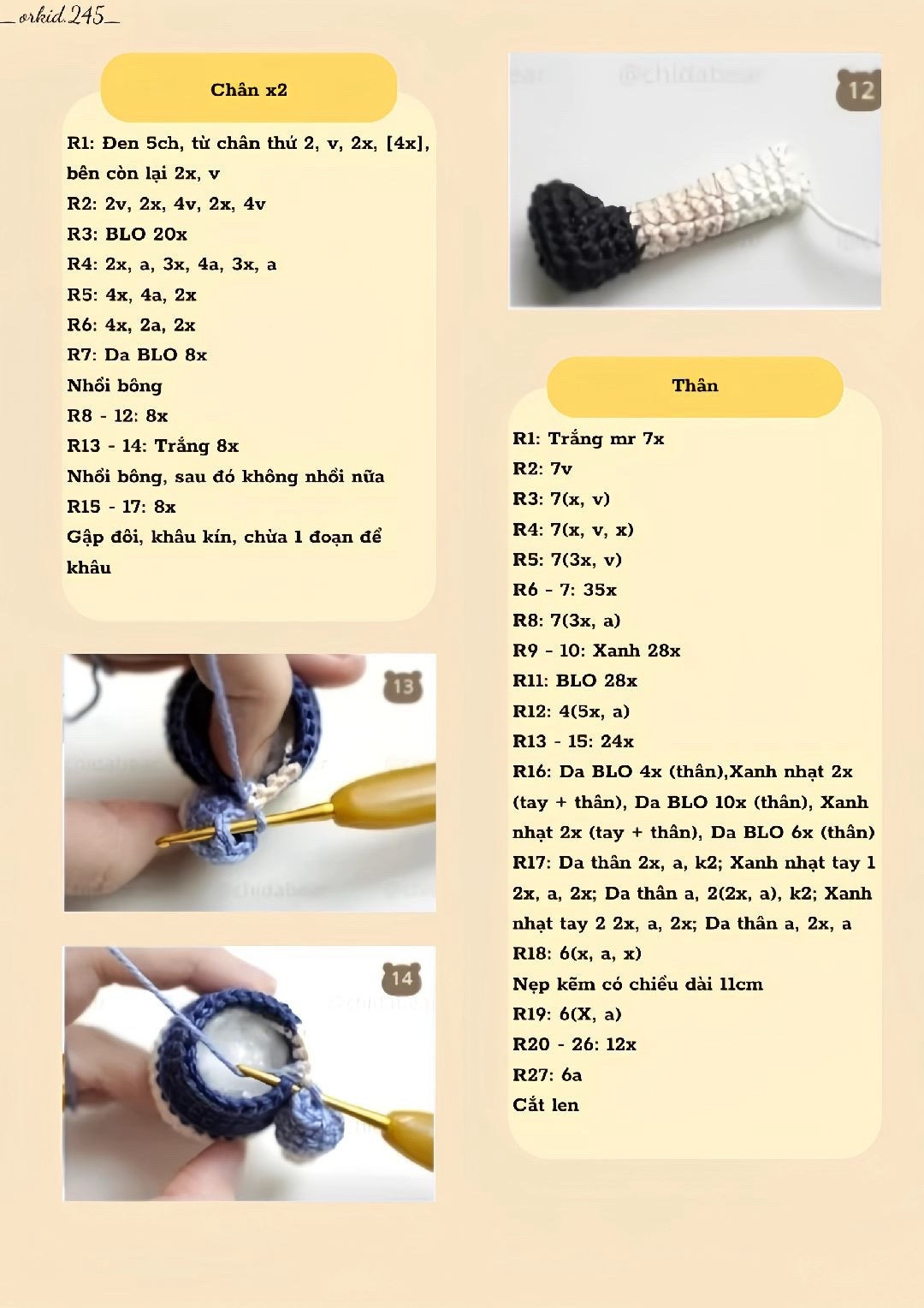 Hướng dẫn móc búp bê Snow White dễ thương bằng len milk cotton