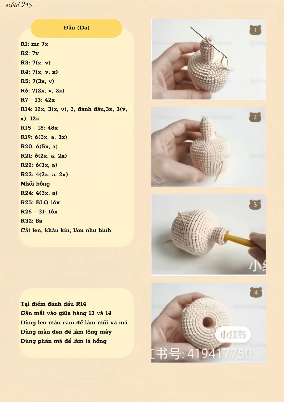 Hướng dẫn móc búp bê Snow White dễ thương bằng len milk cotton