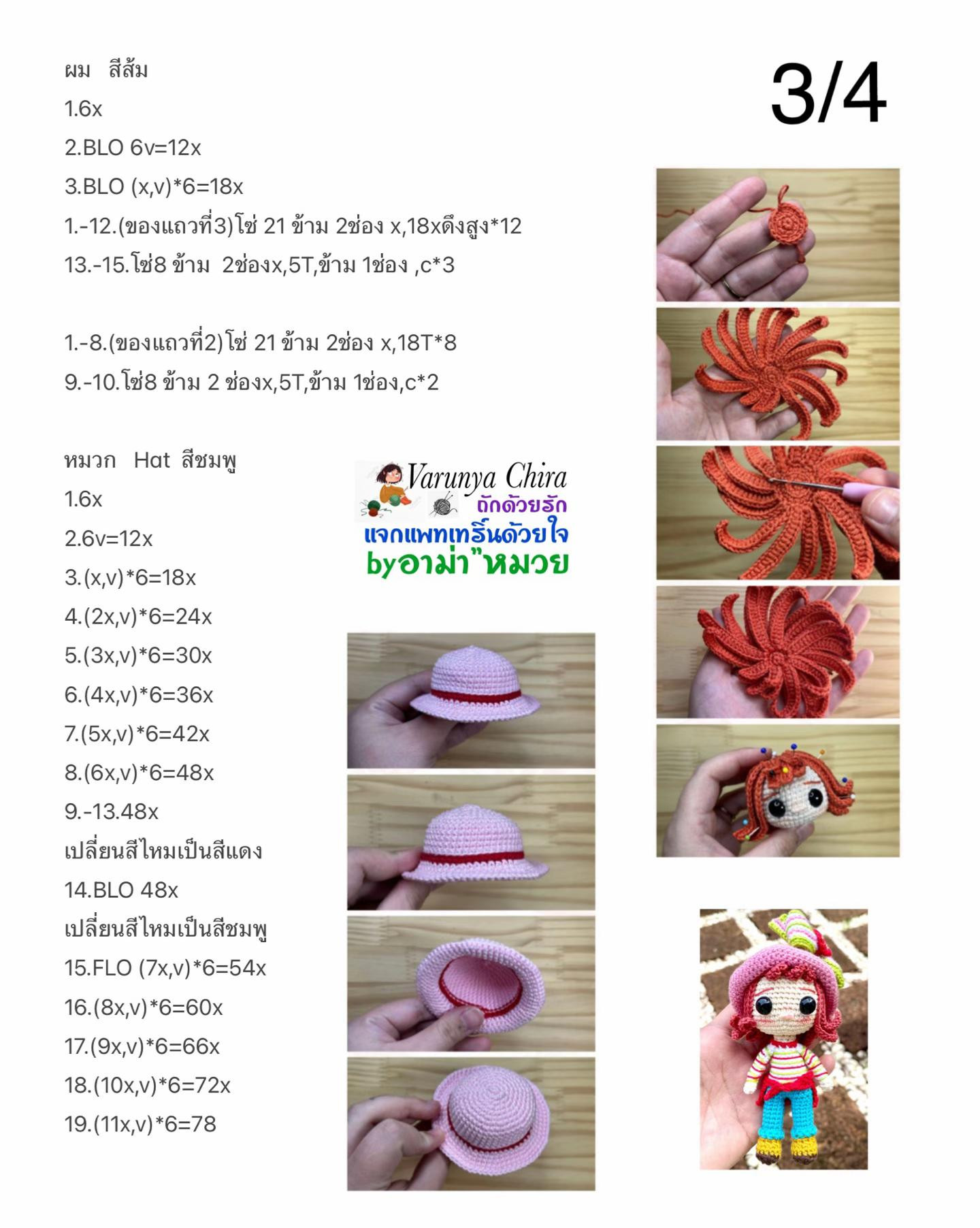 Hướng dẫn móc búp bê Strawberry Cheesecake