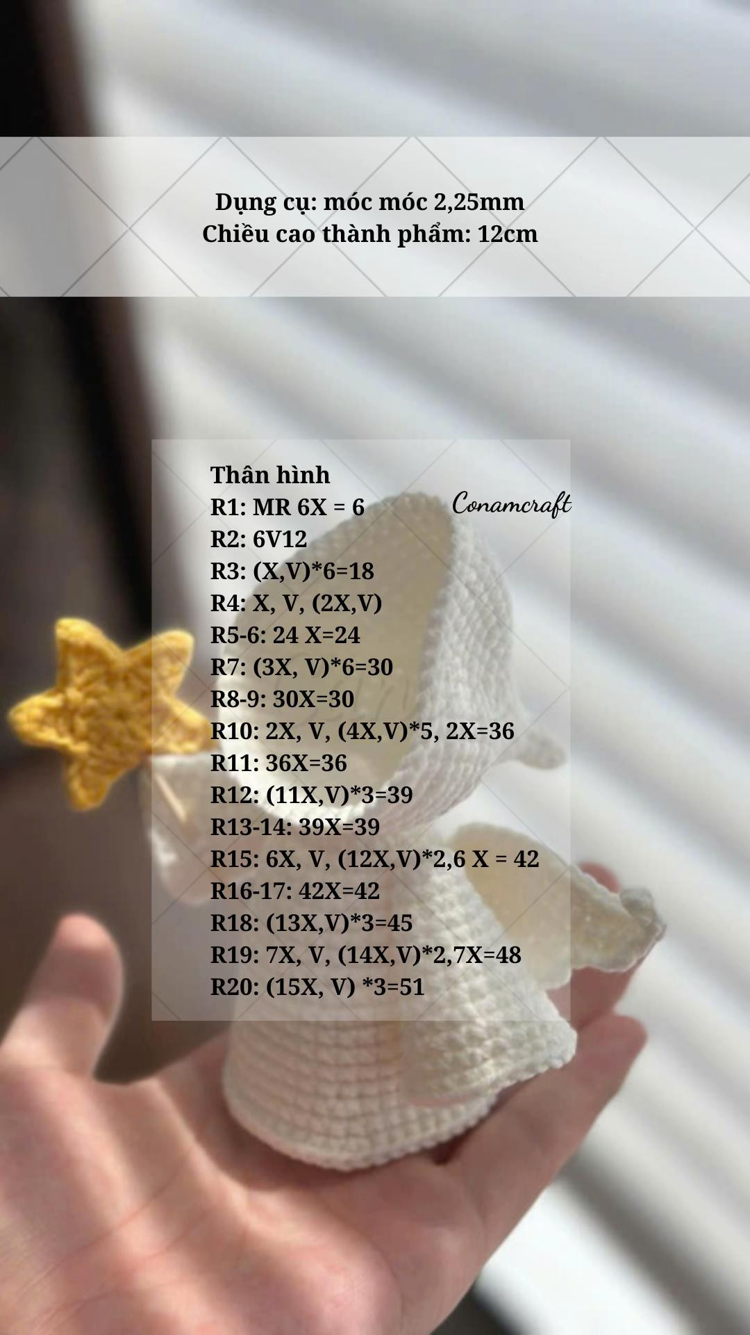 Hướng dẫn móc búp bê thần chết Halloween màu trắng