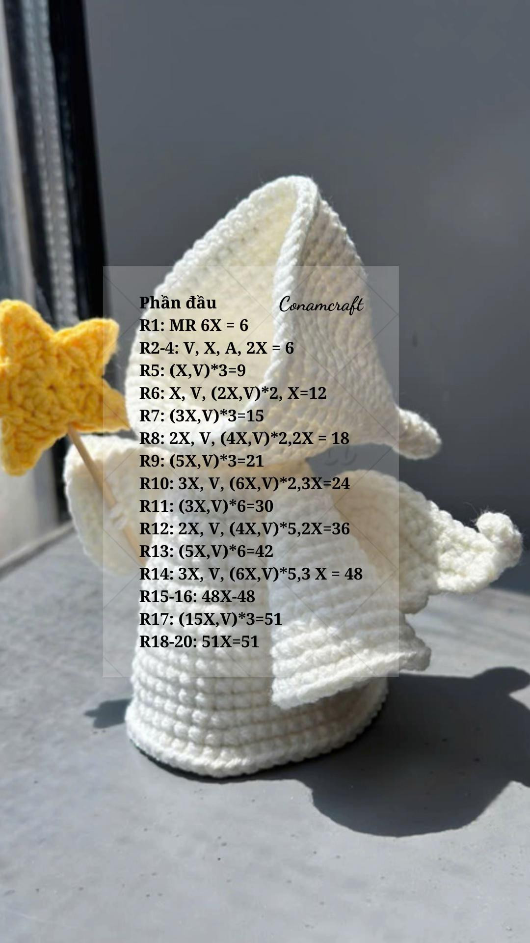 Hướng dẫn móc búp bê thần chết Halloween màu trắng