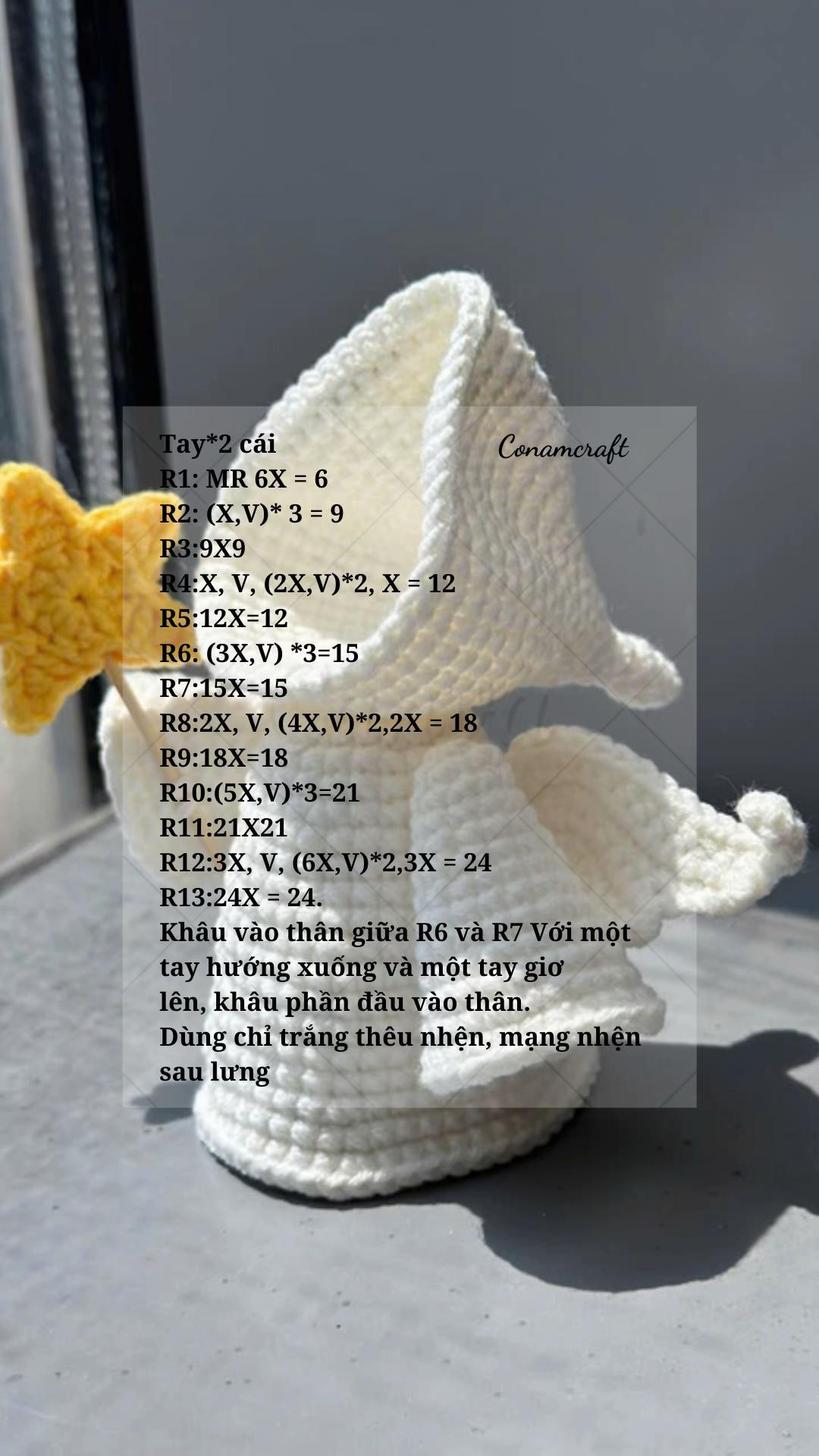 Hướng dẫn móc búp bê thần chết Halloween màu trắng