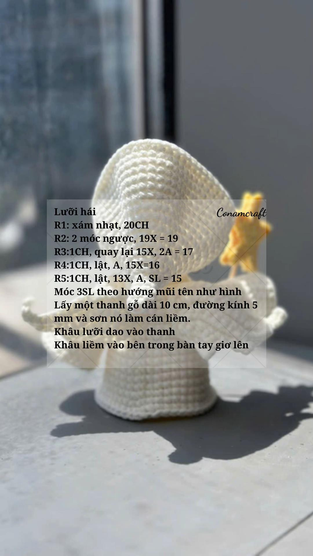 Hướng dẫn móc búp bê thần chết Halloween màu trắng