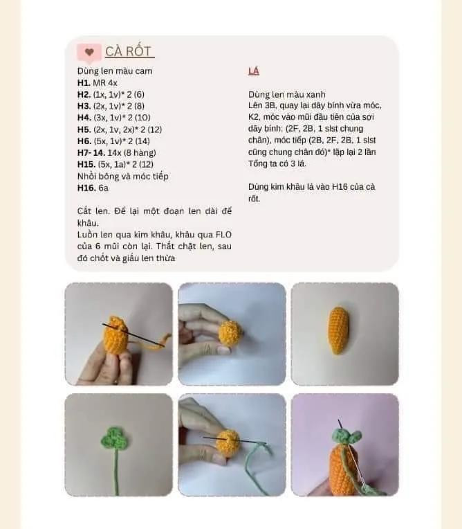 Hướng dẫn móc búp bê thỏ Amigurumi dễ thương