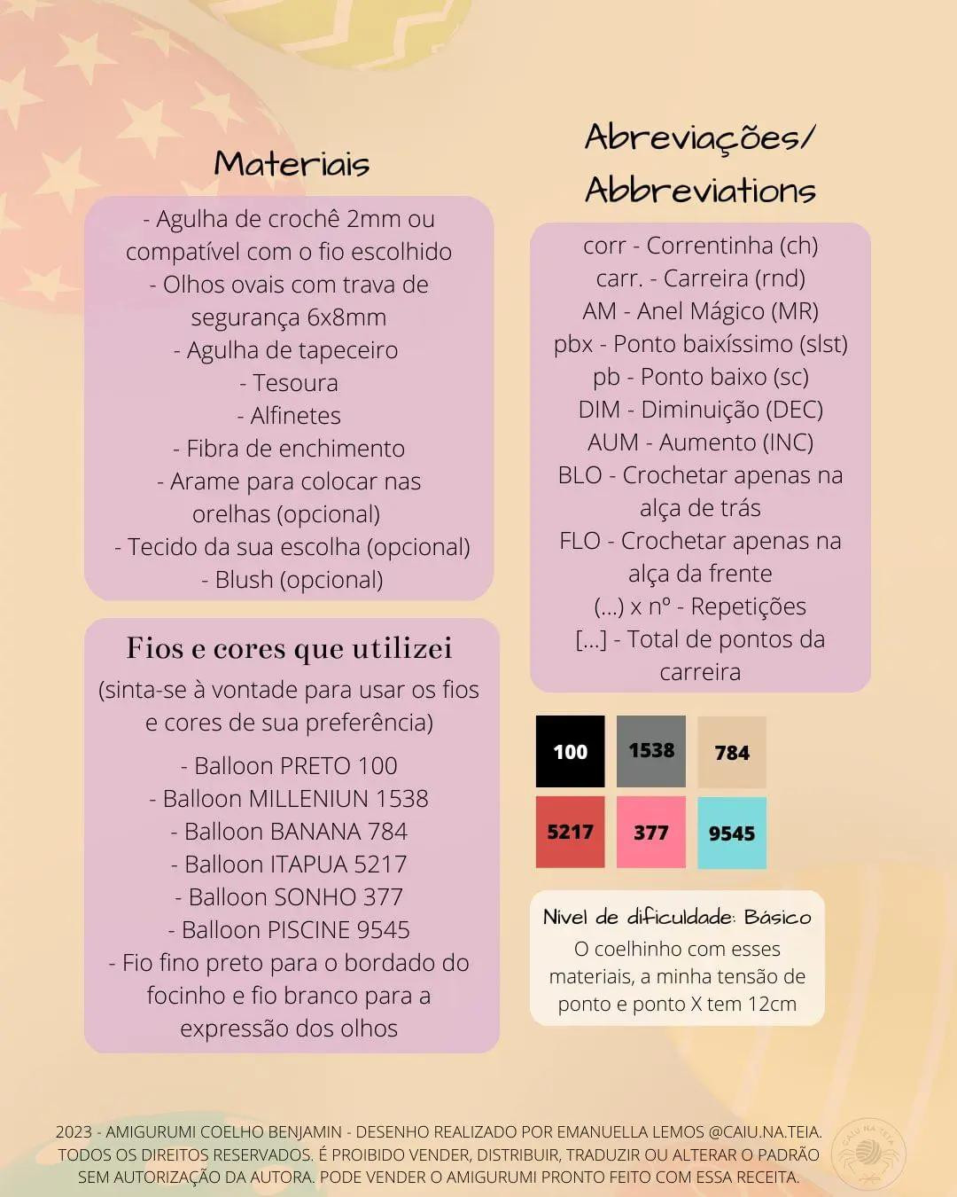 HƯỚNG DẪN MÓC BÚP BÊ THỎ BENJAMIN - RECIPE GRATUITA