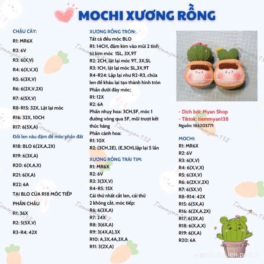 Hướng dẫn móc búp bê Thỏ Tiên Hoa màu hồng dễ thương
