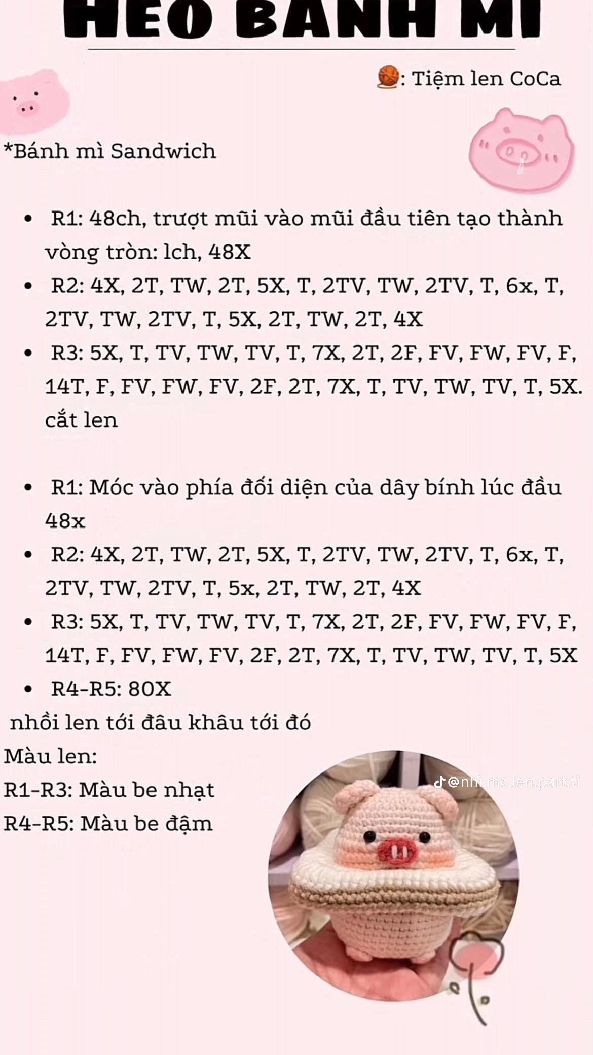 Hướng dẫn móc búp bê Thỏ Tiên Hoa màu hồng dễ thương