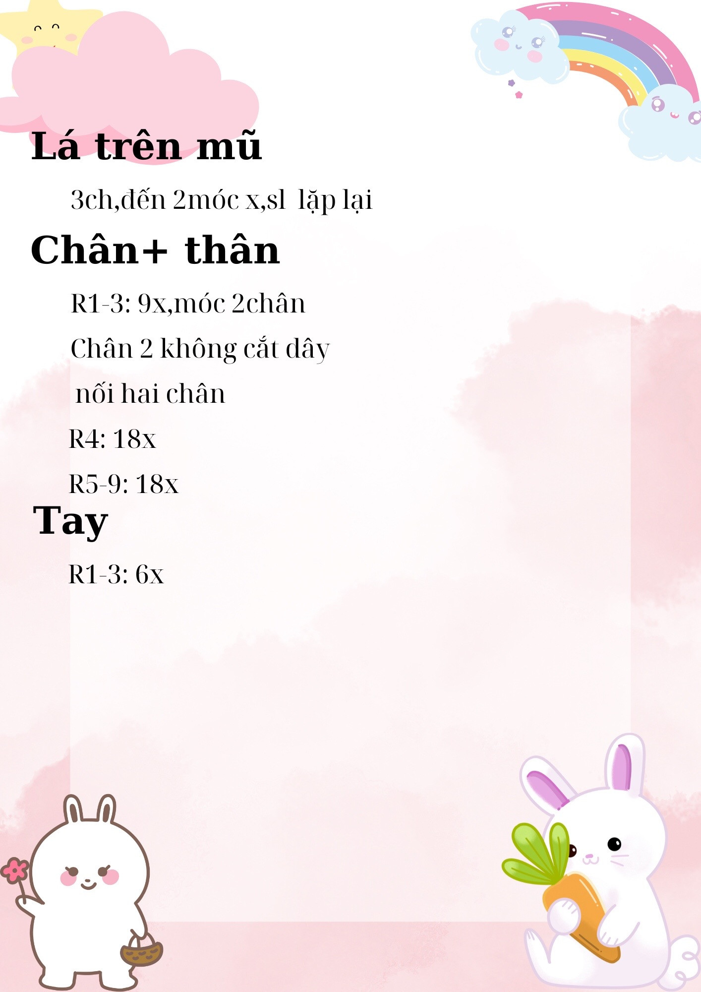 Hướng dẫn móc búp bê thỏ trắng dễ thương đội mũ bí ngô